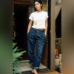 imogene + willie Dark Blue High-Rise Relaxed Jeans